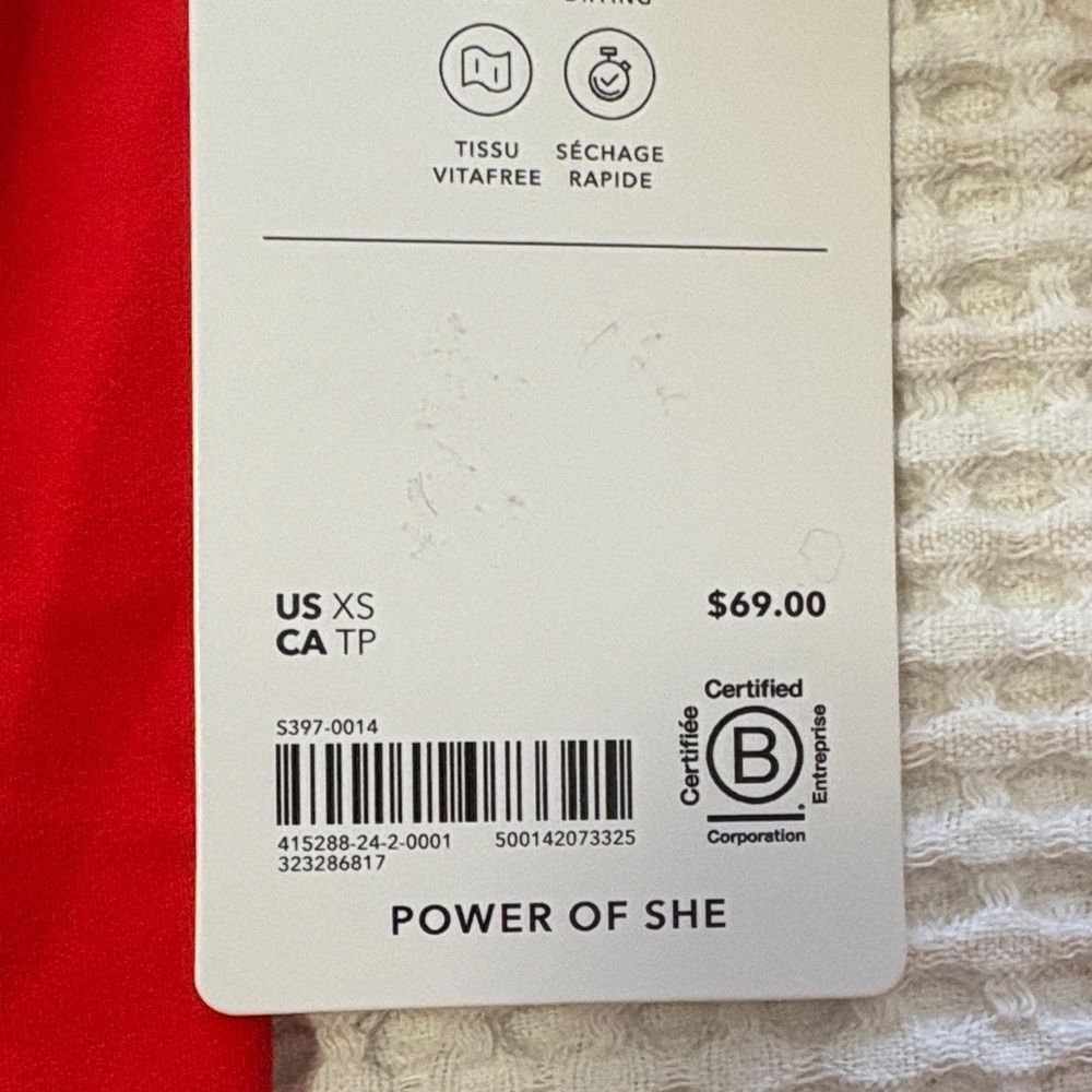 Athleta Red Long Sleeve Transcend Top - Picture 2 of 4